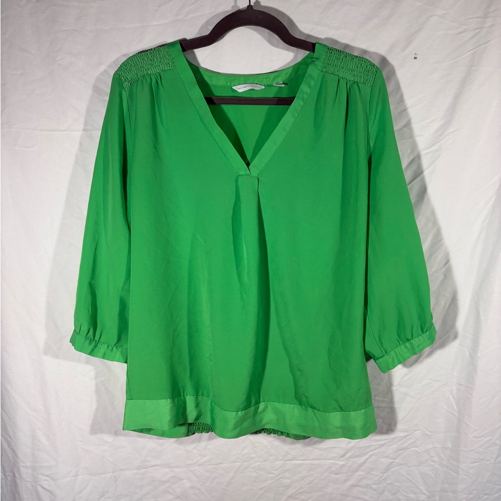 New York & Company Vibrant Green Blouse